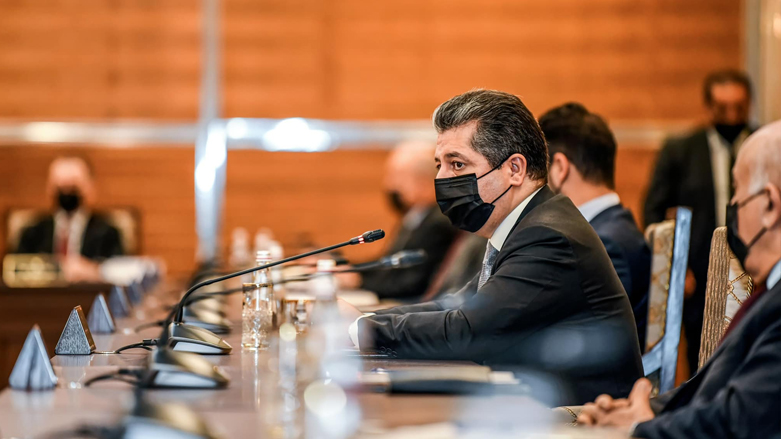 Kurdistan Region PM Masrour Barzani chairing a KRG Council of Ministers meeting, Feb. 23, 2022. (Photo: KRG)